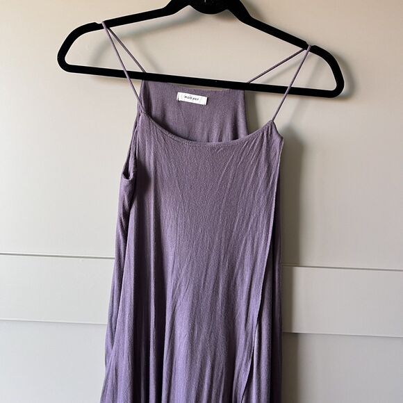 Mod Ref Dress Womens Medium Purple Gray Maxi Sleeveless Halter Drape Beach Boho - Picture 3 of 11